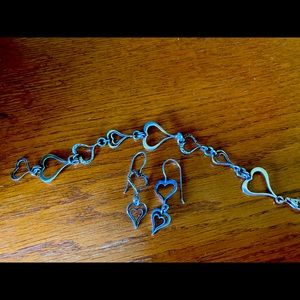 Silpada 925 sterling silver heart  set